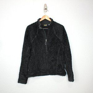 Mountain Hardware Black Fluffy Zip Up Jacket sz L